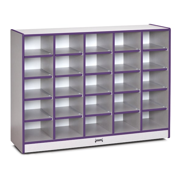 Jonti-Craft Rainbow Accents 25 Cubbie-Tray Mobile Storage, without Trays, Purple 0425JCWW004 - main